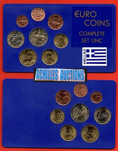 Greece greek euro coins - greek, unc