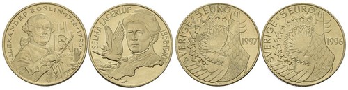 Sweden set brass coins - set, of